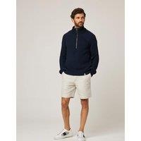 Pure Cotton Ribbed Quarter Zip Jumper