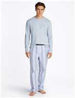 Tommy Hilfiger Original Pure Cotton Striped Pyjama Set Blue Mix