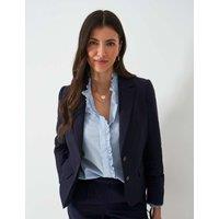 Linen Blend Single Breasted Blazer