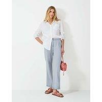 Mid Rise Pleat Front Straight Leg Jeans