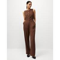 Pleat Front Straight Leg Trousers