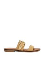 Leather Western Buckle Flat Sandals