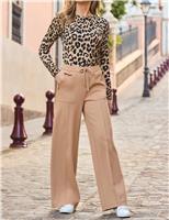 Cotton Blend Super Soft Wide Leg Trousers