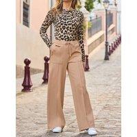 Cotton Blend Super Soft Wide Leg Trousers