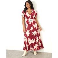 Floral V-Neck Maxi Swing Dress