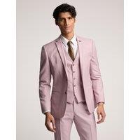 Ted Baker Men's Slim Fit Wool Rich Sharkskin Suit Jacket - 40REG - Light Pink, Light Pink