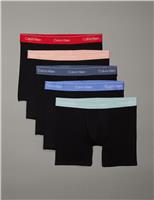 Calvin Klein 5 Pack Cotton Stretch Logo Waistband Boxers Black Mix