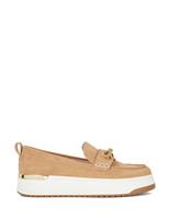 Suede Bow Flat Loafers