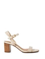 Wide Fit Leather Block Heel Sandals