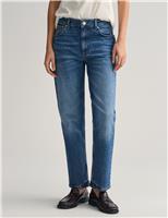Mid Rise Straight Leg Ankle Grazer Jeans