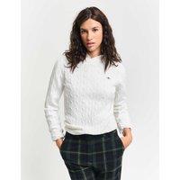 Cotton Rich Cable Knit Crew Neck Jumper