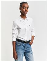 GANT Cotton Rich Button Through Oxford Shirt White