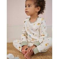MORI Cotton Blend Safari Print Pyjamas (6 Mths-6 Yrs) Cream Mix