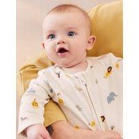 MORI Cotton Blend Safari Sleepsuit (0-24 Mths) Cream Mix