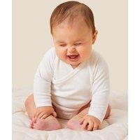 MORI Cotton Blend Wrap Bodysuit (7lbs-24 Mths) White