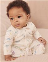 Cotton Blend Dinosaur Zip Sleepsuit (0-24 Mths)