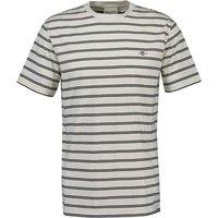 GANT Pure Cotton Striped Crew Neck T-Shirt White Mix