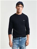 Pure Cotton Cable Crew Neck Jumper