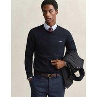 GANT Pure Cotton Crew Neck Jumper Navy
