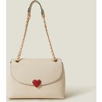 Faux Leather Heart Chain Strap Shoulder Bag