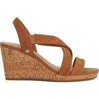 Wide Fit Leather Strappy Wedge Sandals