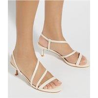 Leather Ankle Strap Kitten Heel Sandals