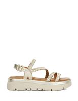 Leather Woven Strappy Flatform Sandals