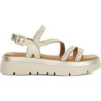 Leather Woven Strappy Flatform Sandals