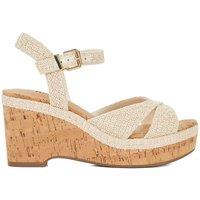 Wide Fit Cork Ankle Strap Wedge Sandals