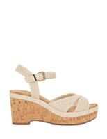 Wide Fit Cork Ankle Strap Wedge Sandals