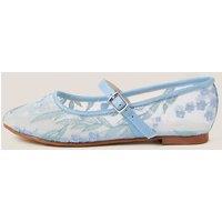 Kids Embroidered Lace Ballet Pumps (7 Small - 4 Large)