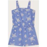 Pure Cotton Broderie Playsuit (2-13 Yrs)