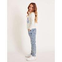 Pure Cotton Rhinestone Unicorn Straight Jeans (3-13 Yrs)
