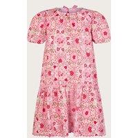 Pure Cotton Heart Print Tiered Dress (3-13 Yrs)