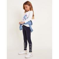 Cotton Rich Sequin Broderie Leggings (3-13 Yrs)