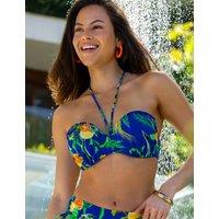 Pour Moi Santa Cruz Printed Wired Bandeau Bikini Top B-F Blue Mix