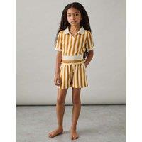 2pc Cotton Blend Striped Top & Shorts Outfit (4-14 Yrs)