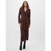 Jacquard V-Neck Twist Front Midi Shift Dress