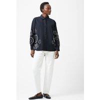 Pure Cotton Embroidered Button Through Shirt
