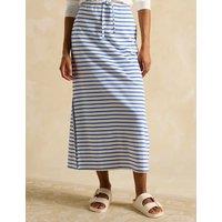 Pure Cotton Striped Midaxi Pencil Skirt