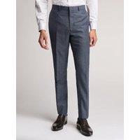 Slim Fit Wool Rich Textured Puppytooth Trousers