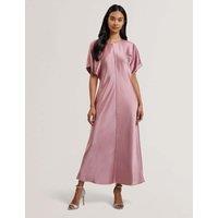 Ted Baker Round Neck Midi Column Dress Pink