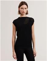 Ted Baker Textured Knitted Top Black