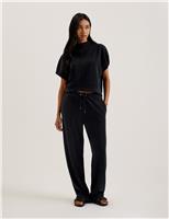 Cupro Blend Funnel Neck Sweatshirt