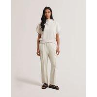 Ted Baker Cupro Blend Funnel Neck Sweatshirt Ivory