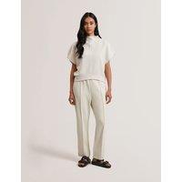 Ted Baker Cupro Blend Funnel Neck Sweatshirt Ivory