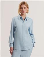 Ted Baker Longline Collared Shirt Light Blue