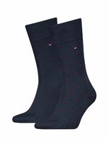 2pk Polka Dot & Plain Cotton Rich Socks
