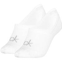 Calvin Klein 2 Pack Cotton Rich Monogram Logo Footsies White