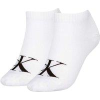 Calvin Klein 2 Pack Cotton Rich Monogram Logo Trainer Socks White